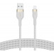 Kabel Belkin USB-A / Lightning CAA010BT3MWH - 2 m, Biały, W oplocie