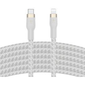 Kabel Belkin USB-C / Lightning CAA011BT2MWH - 2 m, Biały, W oplocie