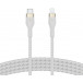 Kabel Belkin USB-C / Lightning CAA011BT1MWH - 1 m, Biały, W oplocie