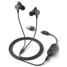 Słuchawki douszne Logitech Zone Wired Earbuds Teams 981-001009 - Czarne