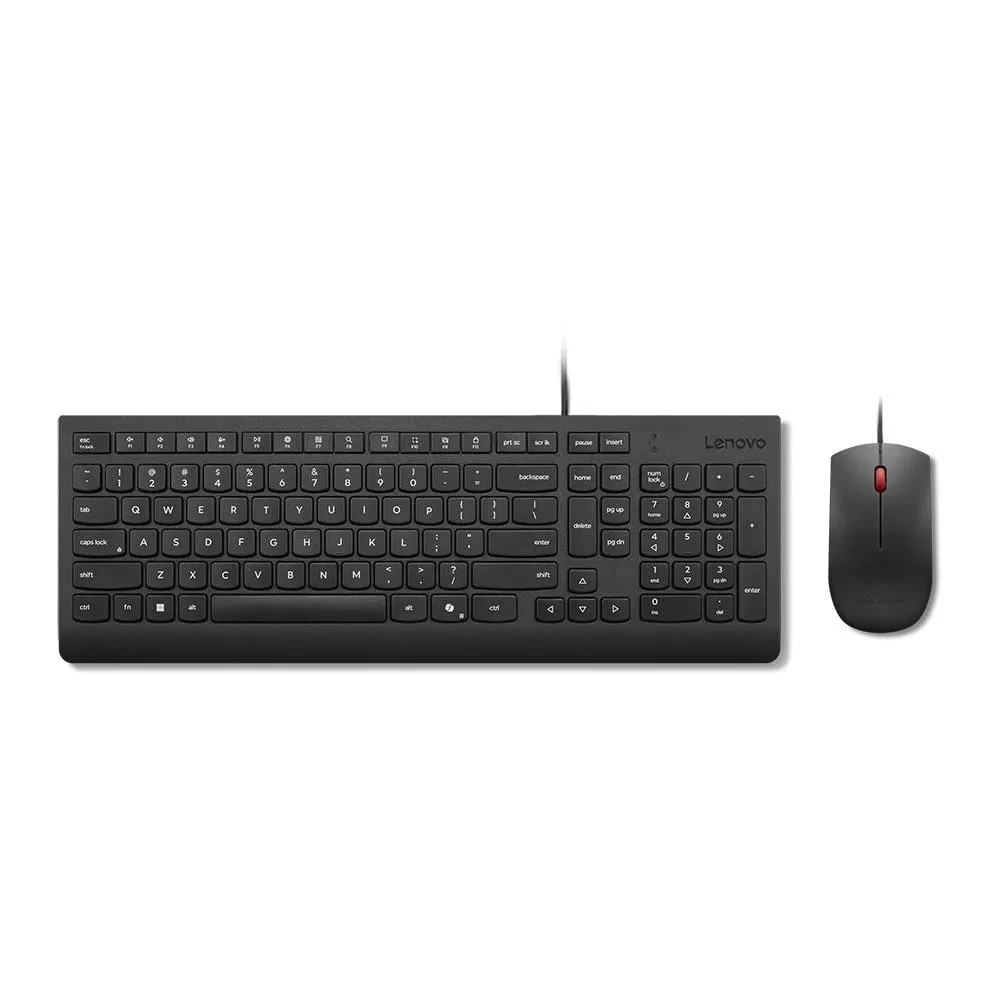 Zestaw klawiatury i myszy Lenovo Essential Wired Combo 4X31R64439 - US Euro 103P, Czarny
