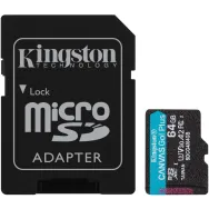 Karta microSD Kingston 64GB Canvas Go Plus + adapter SDCG4/64GB - Class 10, UHS-I, U3, V30, A2