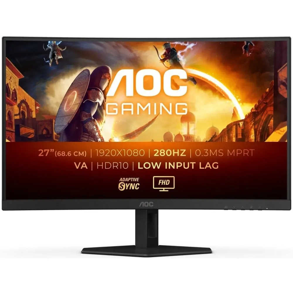 Monitor AOC C27G4ZXE, 27", 1920x1080 (FHD), 280Hz, zakrzywiony, Fast VA, HDR, 1 ms, Czarny | Sklep ITnes.pl, IT for BUSINESS