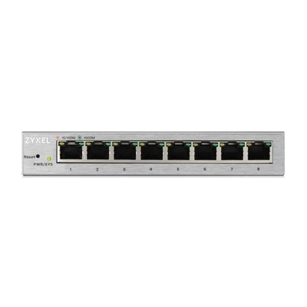 Switch zarządzalny Zyxel GS1200-8-EU0101F, 8 x LAN 10|100|1000 Mbps, pasywne chłodzenie | Sklep ITnes.pl, IT for BUSINESS