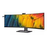 Monitor Philips 45B1U6900CH/00, 44,5", 5120x1440, 75Hz, 32:9, zakrzywiony, VA, HDR, 4 ms, kamera, USB-C, Czarny | Sklep ITnes.pl