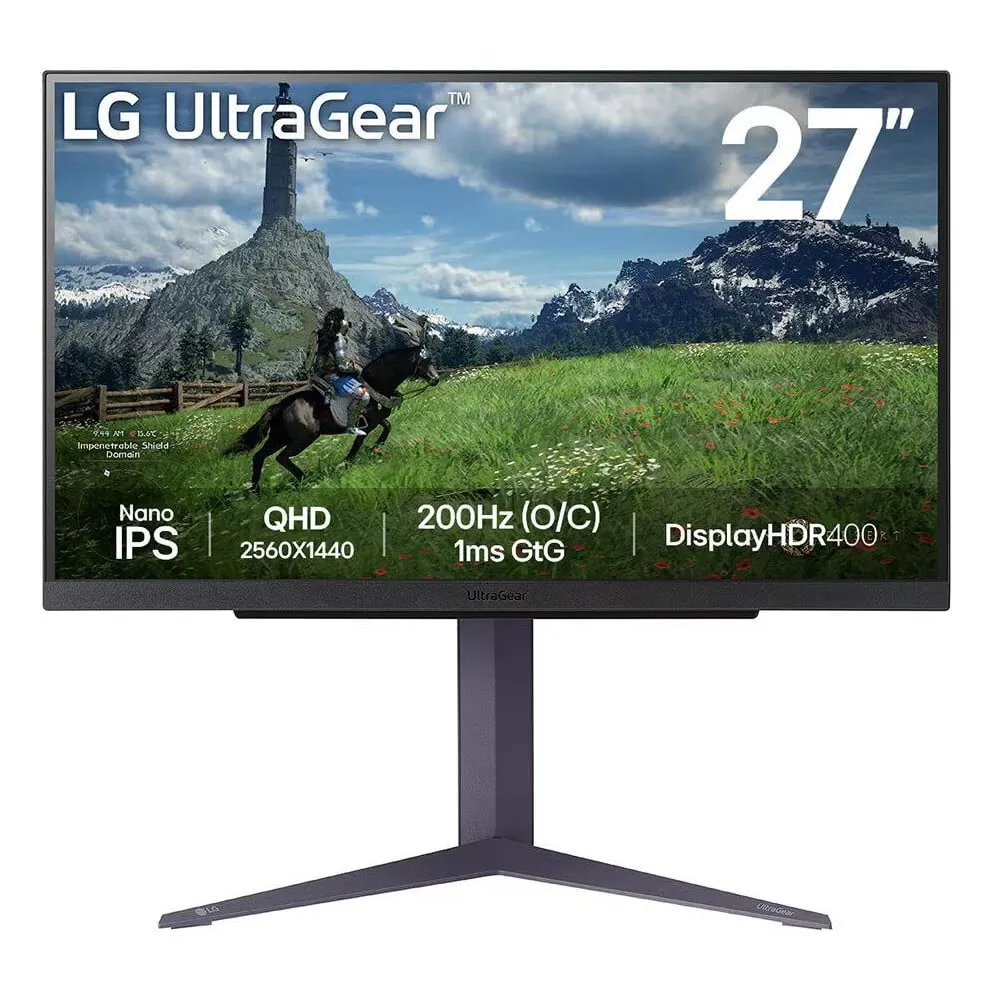Monitor LG UltraGear 27GS85Q-B 27GS85Q-B.AEU, 27", 2560x1440 (QHD), 200Hz, Nano IPS, FreeSync, HDR, 1 ms, pivot, Czarny | Sklep 