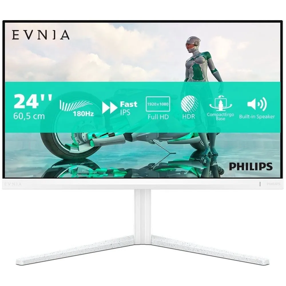 Monitor Philips Evnia 3000 24M2N3201A 24M2N3201A/00, 23,8", 1920x1080 (FHD), 180Hz, IPS, HDR, 1 ms, pivot, Biały | Sklep ITnes.p