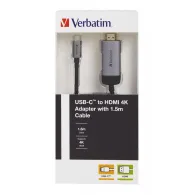 Kabel Verbatim USB-C do HDMI 49144, 1,5m, USB-C 3.2 Gen 1, HDMI 4K 60Hz, Czarny | Sklep ITnes.pl, IT for BUSINESS