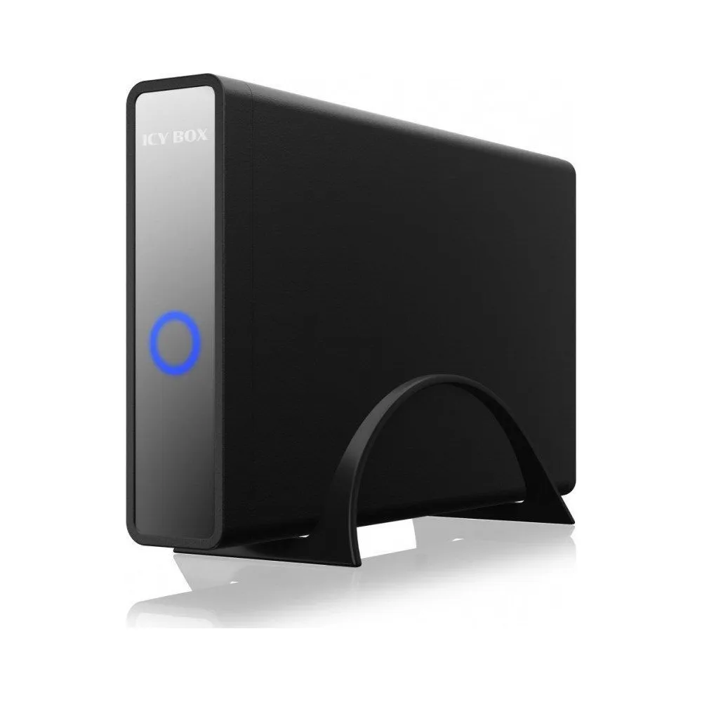 Obudowa na dysk ICY BOX IB-382H-C31 -  2,5"/3,5" HDD z wbudowanym HUB 1x USB-C 2x USB-A, 12V 2A, Czarna