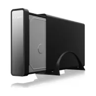 Obudowa na dysk ICY BOX IB-382H-C31 -  2,5"/3,5" HDD z wbudowanym HUB 1x USB-C 2x USB-A, 12V 2A, Czarna