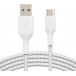 Kabel Belkin USB-A / USB-C CAB002BT3MWH - 3 m, Biały, W oplocie