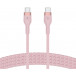 Kabel Belkin USB-C / USB-C 2.0 CAB011BT1MPK - 1 m, Różowy, W oplocie
