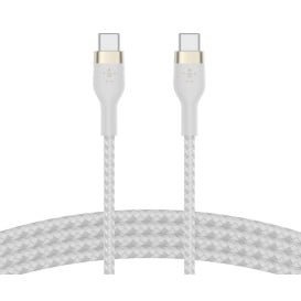 Kabel Belkin USB-C / USB-C 2.0 CAB011BT1MWH - USB 2.0, 60W, 1 m, Biały, W oplocie