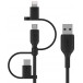 Kabel Belkin Universal Cable USB-A / USB-C / Micro-USB / Lightning CAC001BT1MBK - 1 m, Czarny