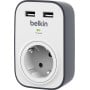 Gniazdo przeciwprzepięciowe Belkin Plug, 2 USB BSV103VF - zdjęcie poglądowe 1