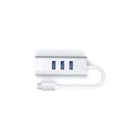 Hub USB-C z kartą LAN Satechi Aluminium Hub 2in1 ST-TC2N1USB31AS - 3x USB-A, Ethernet, Srebrny