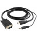 Adapter Gembird A-HDMI-VGA-03-6 HDMI M - D-Sub (VGA), Jack stereo 3,5 mm M, 1,8m, kolor czarny)