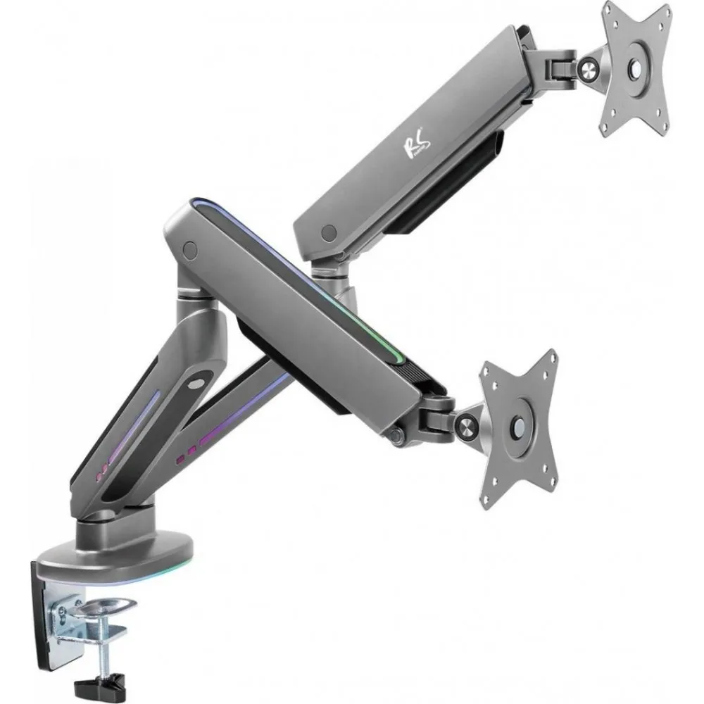 Uchwyt biurkowy do monitorów NanoRS 17-32" RS166 - 2 monitory, Kolor srebrny | Sklep ITnes.pl - IT for BUSINESS