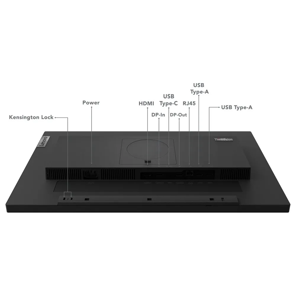 Monitor Lenovo ThinkVision T24m-29 63A5GAT6EU - 23,8"/1920x1080 (Full HD)/60Hz/IPS/4 ms/pivot/USB-C/Czarny - zdjęcie