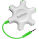 Adapter Belkin Rockstar Headphone Splitter F8Z274BT - 1 x miniJack (input), 5 x miniJack (output), Biały, Zielony