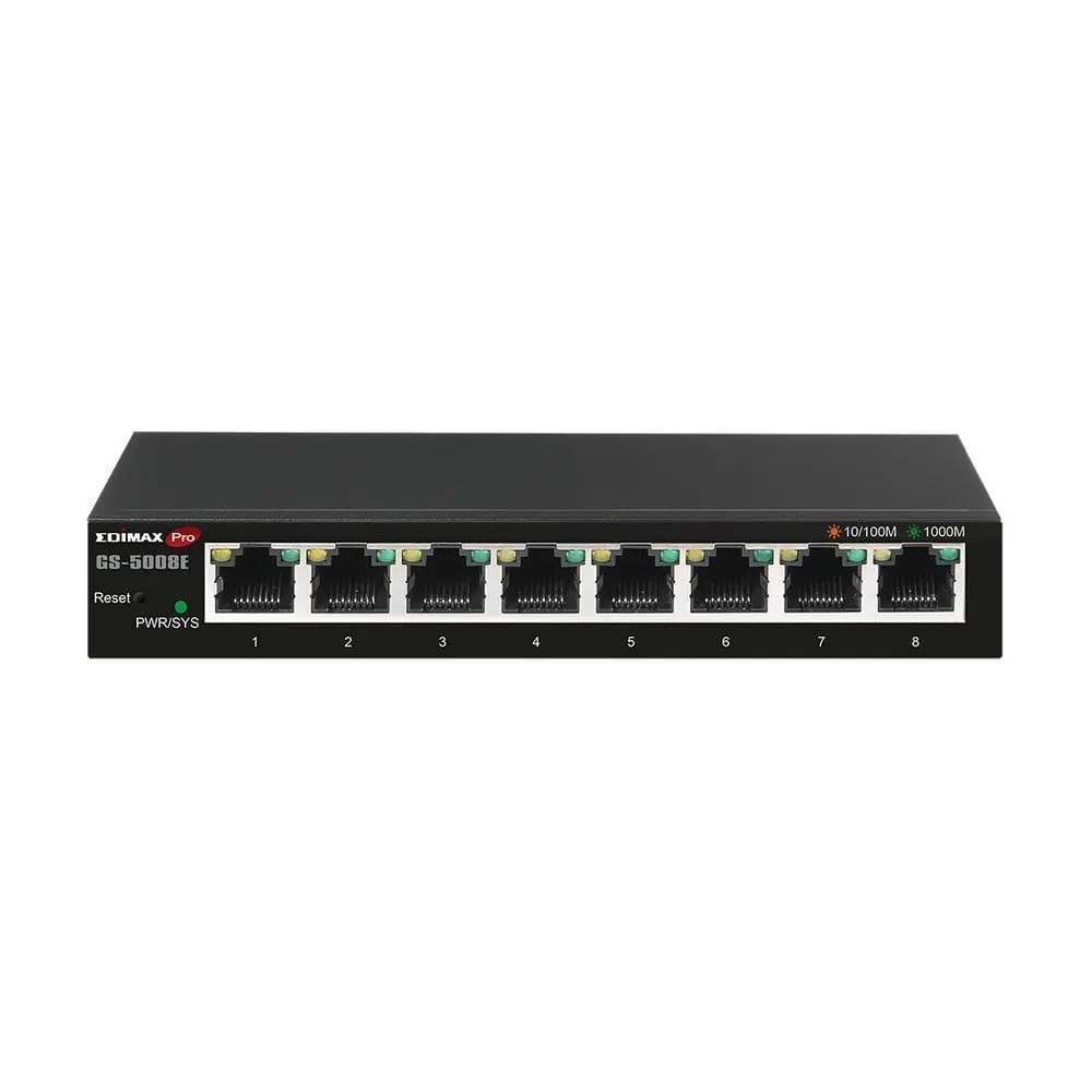 Switch zarządzalny EDIMAX GS-5008E, 8x 100|1000Mbps RJ45, pasywne chłodzenie | Sklep ITnes.pl, IT for BUSINESS Switch zarządzalny EDIMAX GS-5008E, 8x 100|1000Mbps RJ45, pasywne chłodzenie | Sklep ITnes.pl, IT for BUSINESS