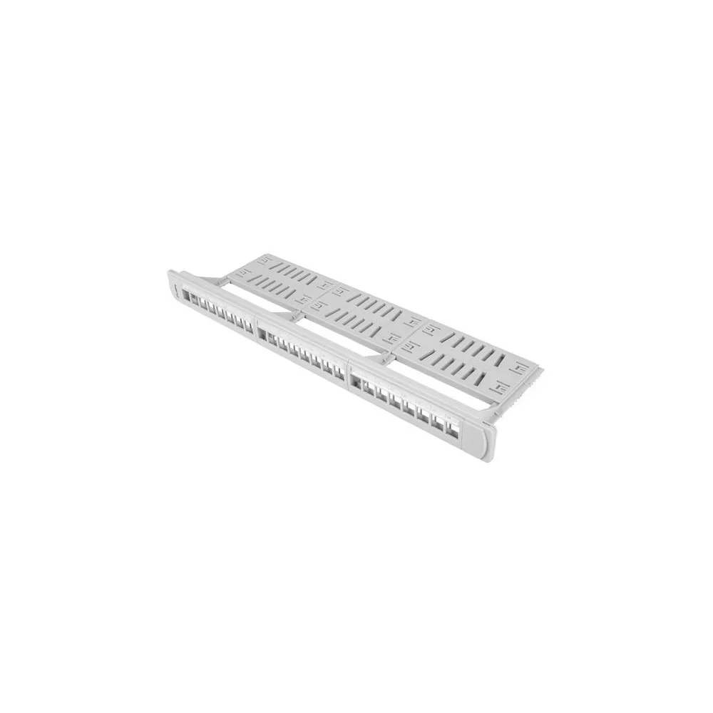 Lanberg PATCH PANEL PUSTY 24 PORT 1U 19" Z ORGANIZEREM DO MODUŁÓW KEYSTONE SZARY - PPKS-1124-S | Sklep ITnes.pl - IT for BUSINES