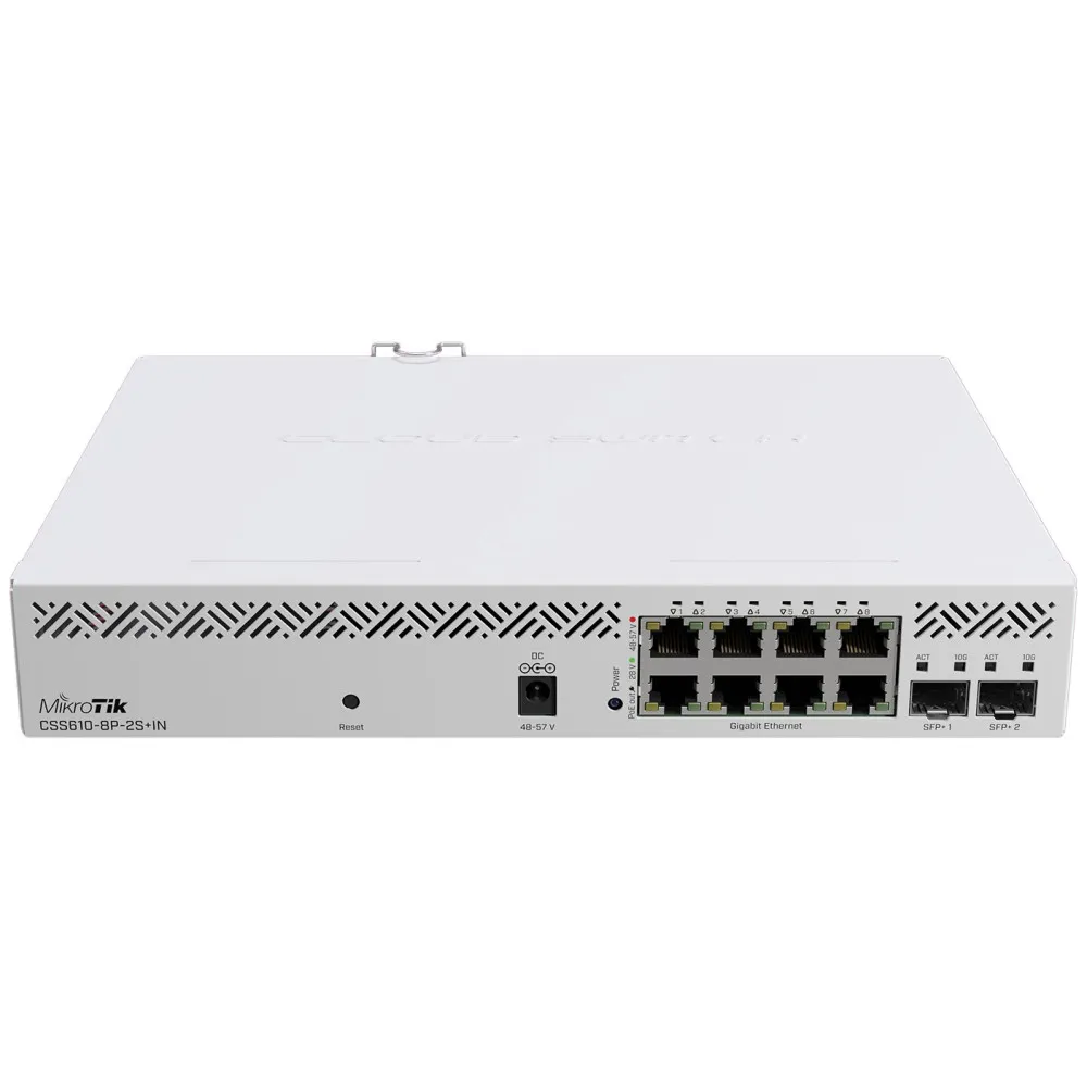 Switch zarządzalny MikroTik CSS610-8P-2S+IN, 8x 1GbE RJ45, 2x 10GbE SFP+, PoE+ 140W | Sklep ITnes.pl, IT for BUSINESS