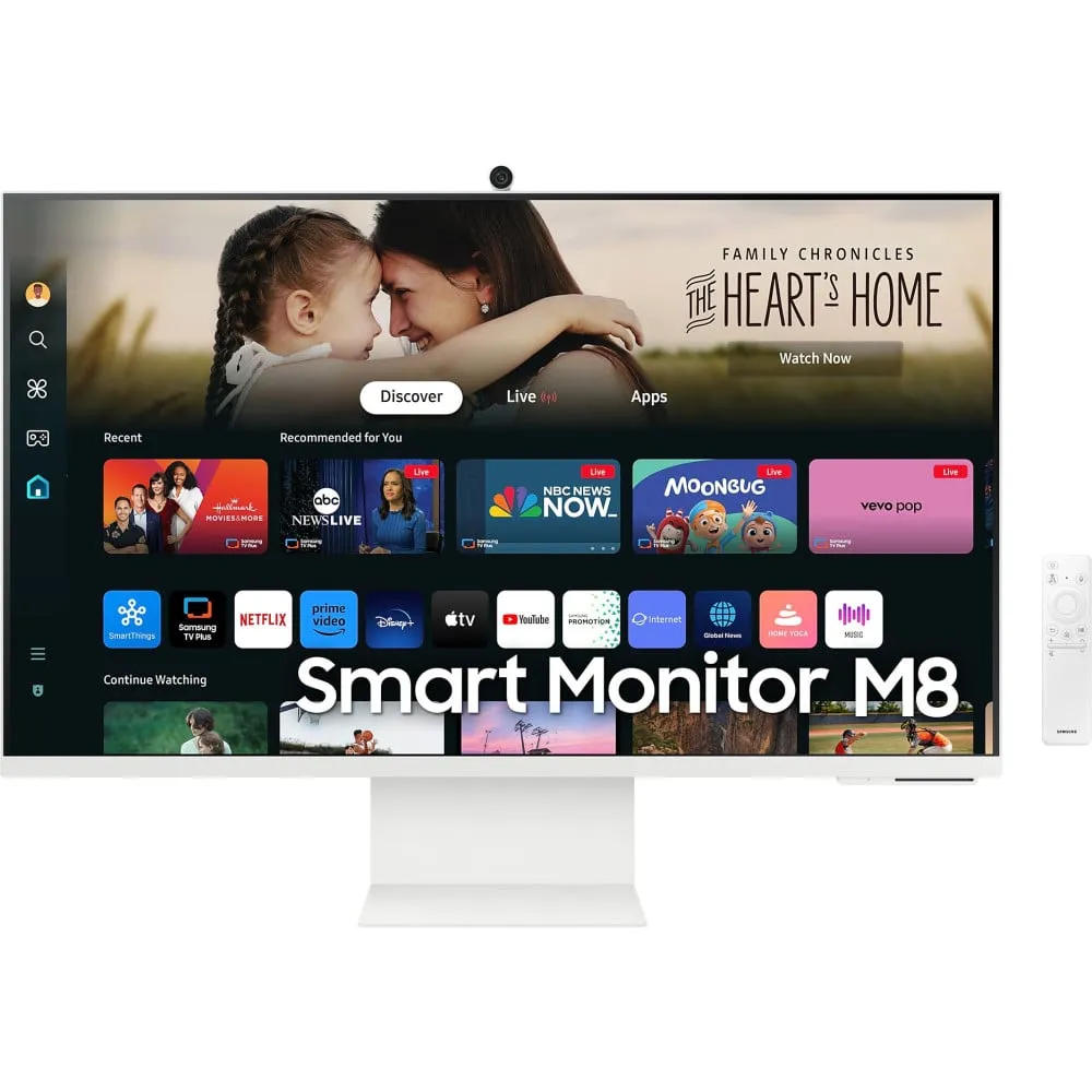 Monitor Samsung Smart M8 M80D LS32DM801UUXDU, 32", 3840x2160 (4K), 60Hz, VA, HDR, 4 ms, pivot, kamera, USB-C, Biały | Sklep ITne