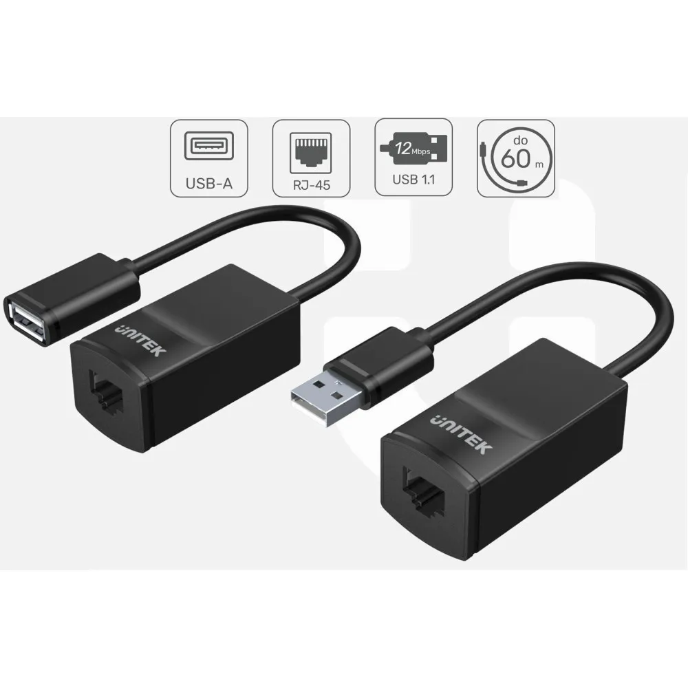 Adapter Unitek USB Extender Over Cat 5, Cat 5e Y-UE01001 - zdjęcie poglądowe 2