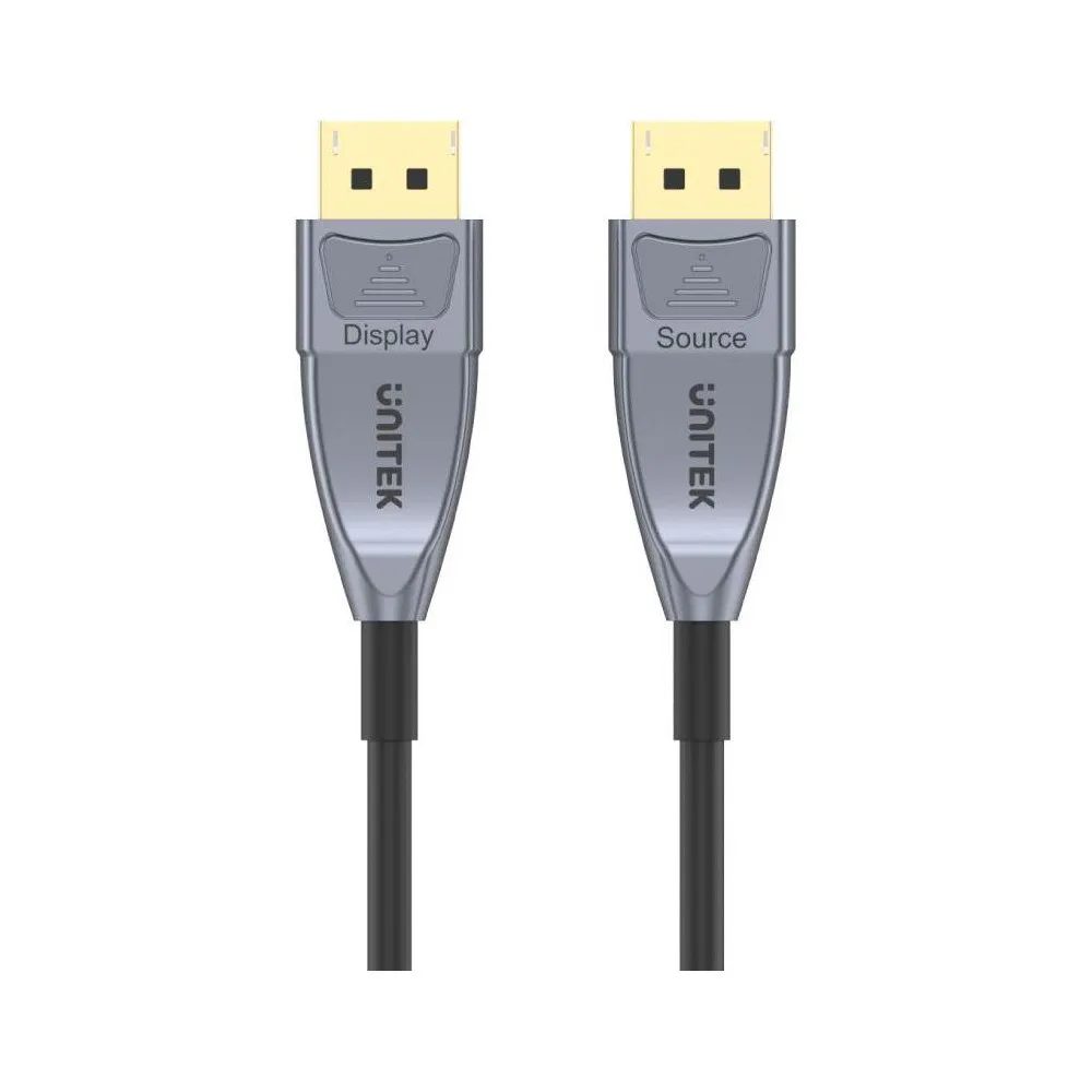Kabel Unitek DisplayPort 1.4 AOC 8K C1617GY, 15 m, Kolor srebrny, Kolor złoty, Czarny | Sklep ITnes.pl, IT for BUSINESS Kabel Unitek DisplayPort 1.4 AOC 8K C1617GY, 15 m, Kolor srebrny, Kolor złoty, Czarny | Sklep ITnes.pl, IT for BUSINESS