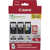 Zestaw tuszów Canon 2x PG-560XL/CL-561XL Black Color 3712C012 - Oryginał, Czarny do 800 stron, Kolor do 300 stron