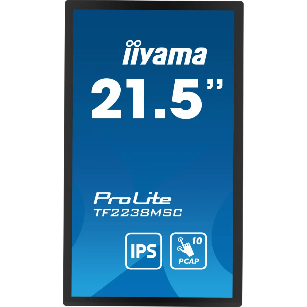 Zdjęcie produktu Monitor iiyama ProLite TF2238MSC-B1 - 21,5"/1920x1080 (Full HD)/IPS/5 ms/pivot/dotykowy/Czarny