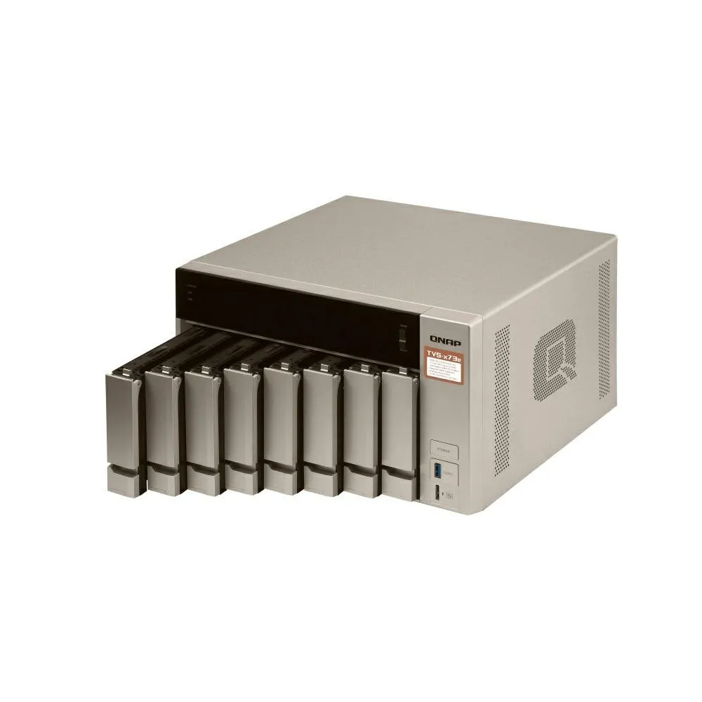 Zdjęcie produktu Serwer NAS QNAP Tower TVS-873E-CYZH - Tower/AMD R-Series RX-421BD/16 GB RAM/28 TB/8 wnęk/hot-swap/3 lata Carry-in