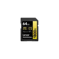 Karta pamięci Lexar SDXC 64 GB Professional 1800x LSD1800064G-BNNNG - UHS-II, 280MB|s|210MB|s, C10, V60, U3