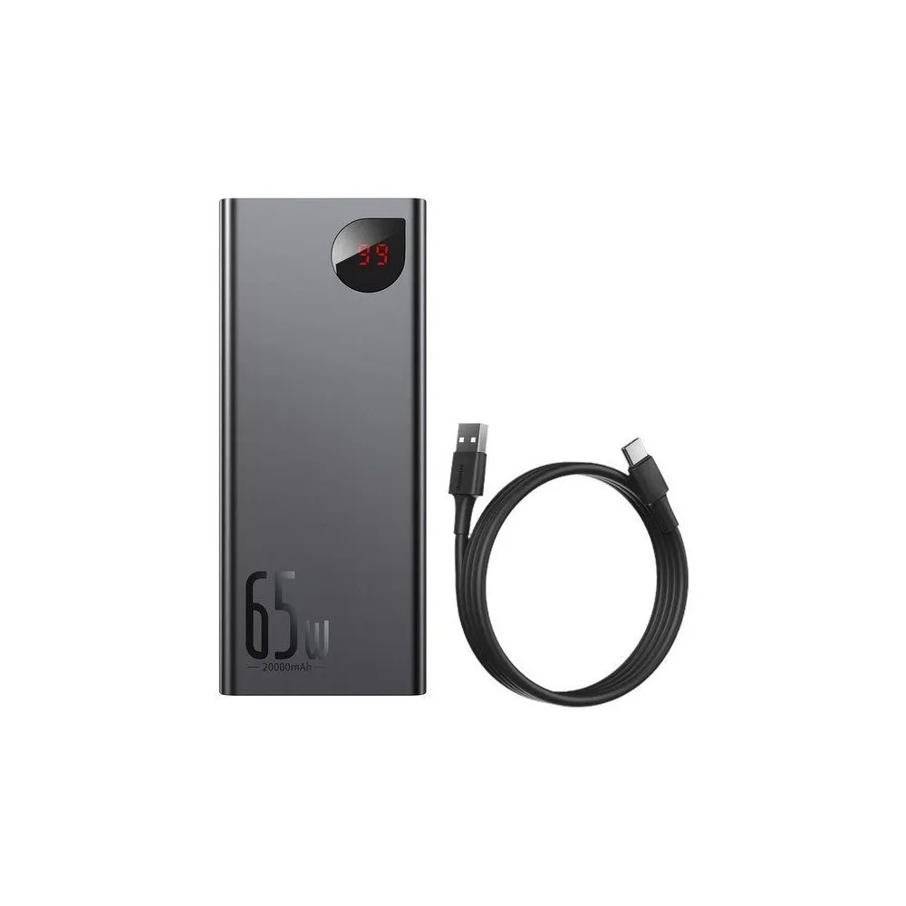 Powerbank Baseus Adaman 65W 20000mAh PPIMDA-D01 - 2x USB-A, USB-C, micro USB, PD, QC 3.0, Czarny
