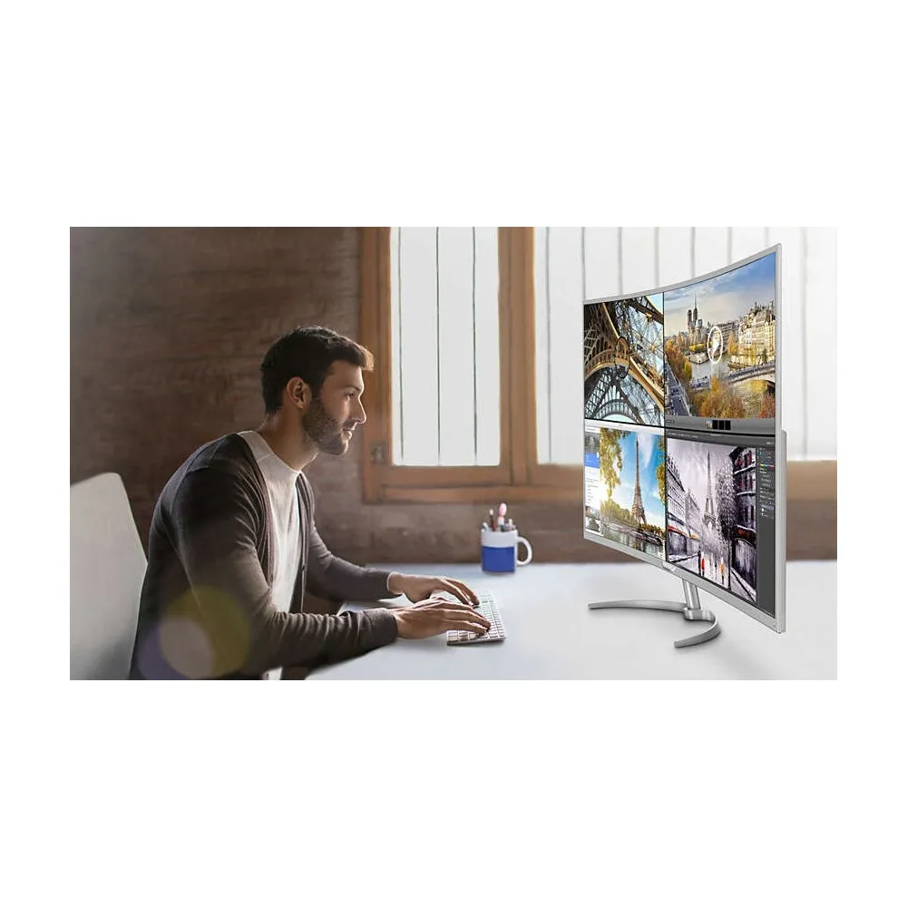 Zdjęcie produktu Monitor Philips BDM4037UW/00 - 40"/3840x2160 (4K)/60Hz/zakrzywiony/VA/4 ms/Biało-srebrny