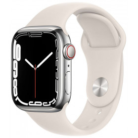Smartwatch Apple Watch Series 7 GPS + Cellular MKJV3WB/A - 45 mm, Kolor srebrny, Beżowy