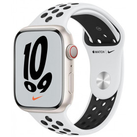 Smartwatch Apple Watch Nike Series 7 GPS + Cellular MKL43WB/A - 45 mm, Kolor srebrny, Biały, Czarny