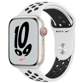 Smartwatch Apple Watch Nike Series 7 GPS + Cellular MKL43WB/A - 45 mm, Kolor srebrny, Biały, Czarny