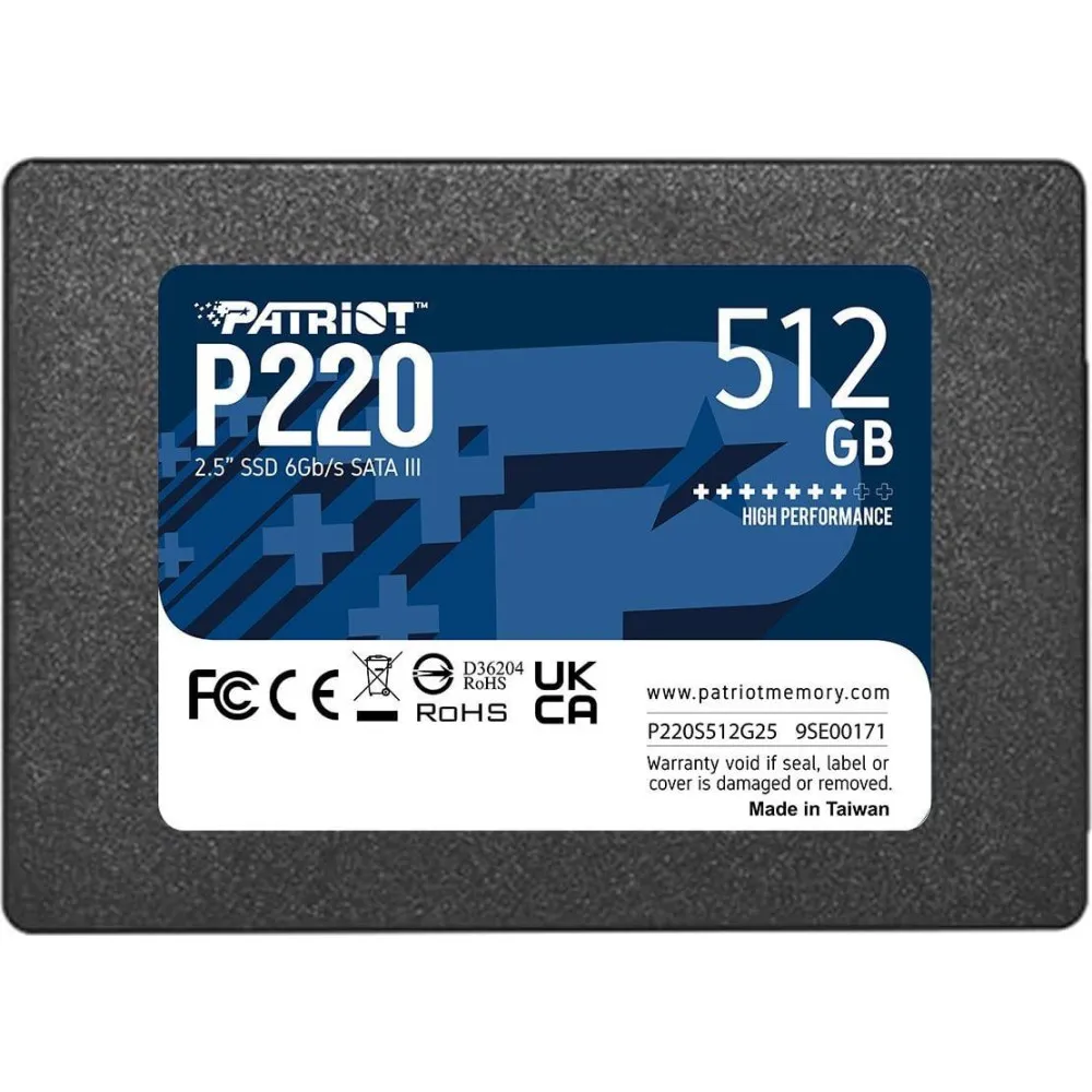 Dysk SSD 512GB SATA 2,5" Patriot P220 P220S512G25, 2,5", SATA III, 550-500MBps | Sklep ITnes.pl, IT for BUSINESS