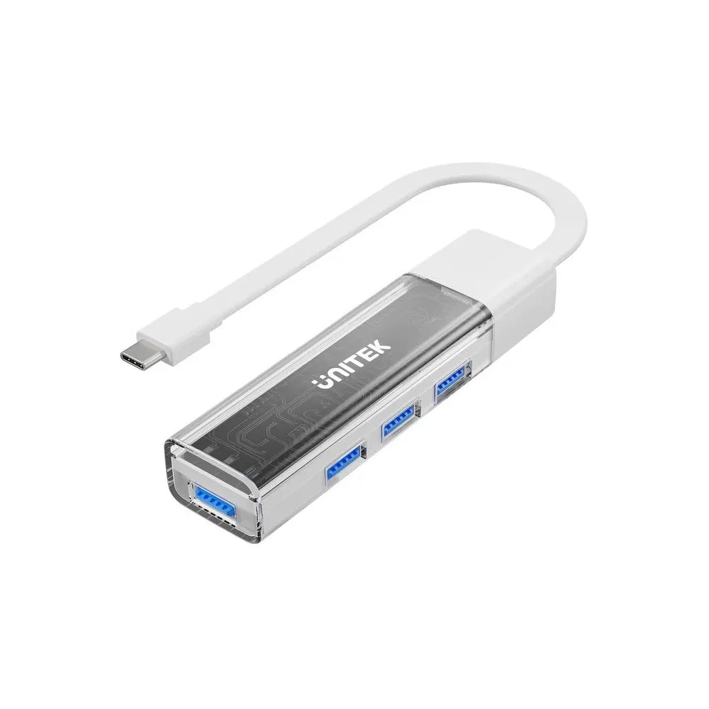 Hub USB Unitek Bi-Directional Hub USB-C with Detachable Cable H1319AWH01 - USB-C do 4x USB-A, Biały