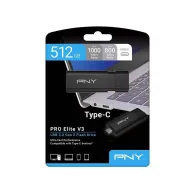 Pendrive PNY PRO Elite V3 USB-C 3.2 Gen 2 512GB P-FD512PROV3C-GE - odczyt do 1000MB|s, zapis do 800MB|s, Czarny