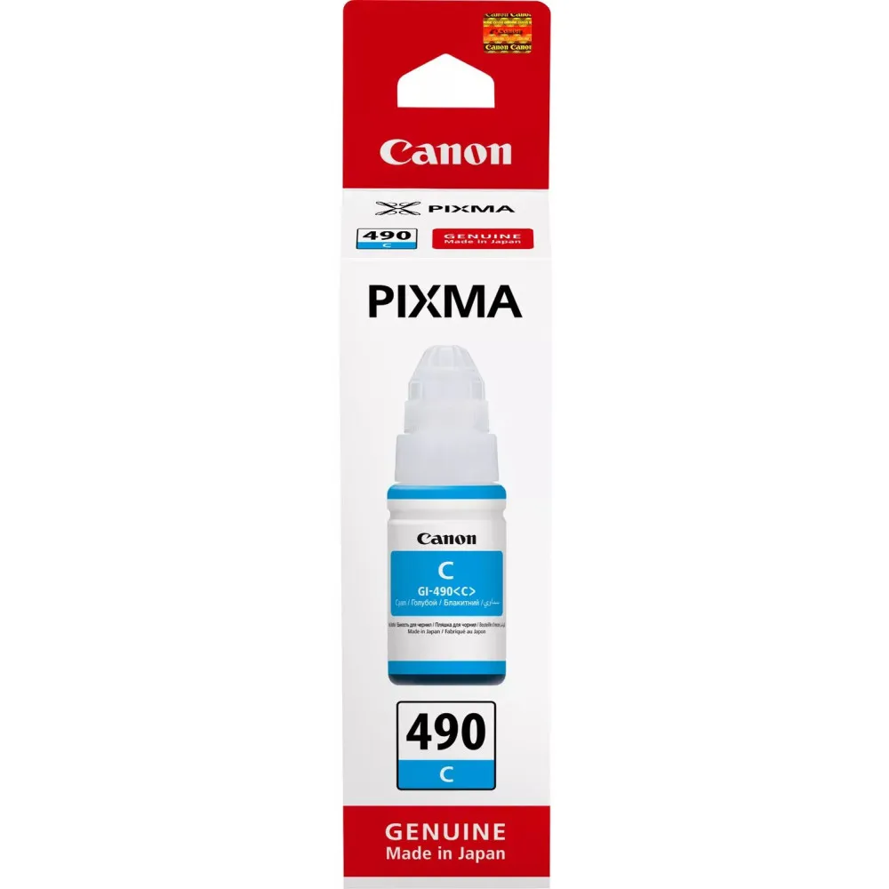 Butelka z tuszem Canon GI-490 Cyan 0664C001 - Oryginał, 7000 stron
