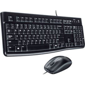 Zestaw klawiatura i mysz Logitech MK120 DE 920-002540 - Układ niemiecki, Czarny