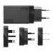 Zasilacz sieciowy Lenovo USB-C Travel Adapter 65W 40AW0065WW - 4 wymienne wtyczki (USA, UE, AU, GB), Czarny
