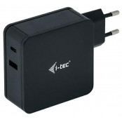 Zasilacz sieciowa i-tec USB-C CHARGER 60W + USB-A Port 12W CHARGER-C60WPLUS - Czarny