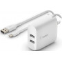 Ładowarka Belkin 2x USB-A 24W WCE002VF1MWH - zdjęcie poglądowe 1