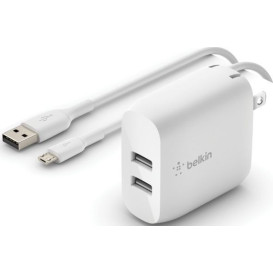 Ładowarka Belkin 2x USB-A 24W WCE002VF1MWH - zdjęcie poglądowe 1