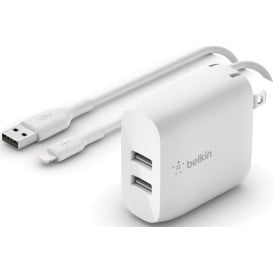 Ładowarka Belkin 2x USB-A 24W WCD001VF1MWH - Biała