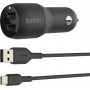 Ładowarka samochodowa Belkin Dual 24W + USB-C Cable CCE001BT1MBK - zdjęcie poglądowe 2